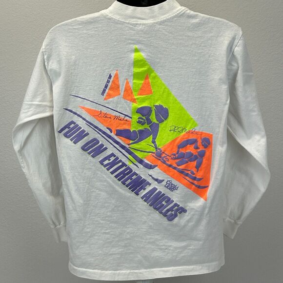 Vintage Fun On Extreme Angles T Shirt Mens Medium Steve Phil Mahre Skiing White - Picture 3 of 11